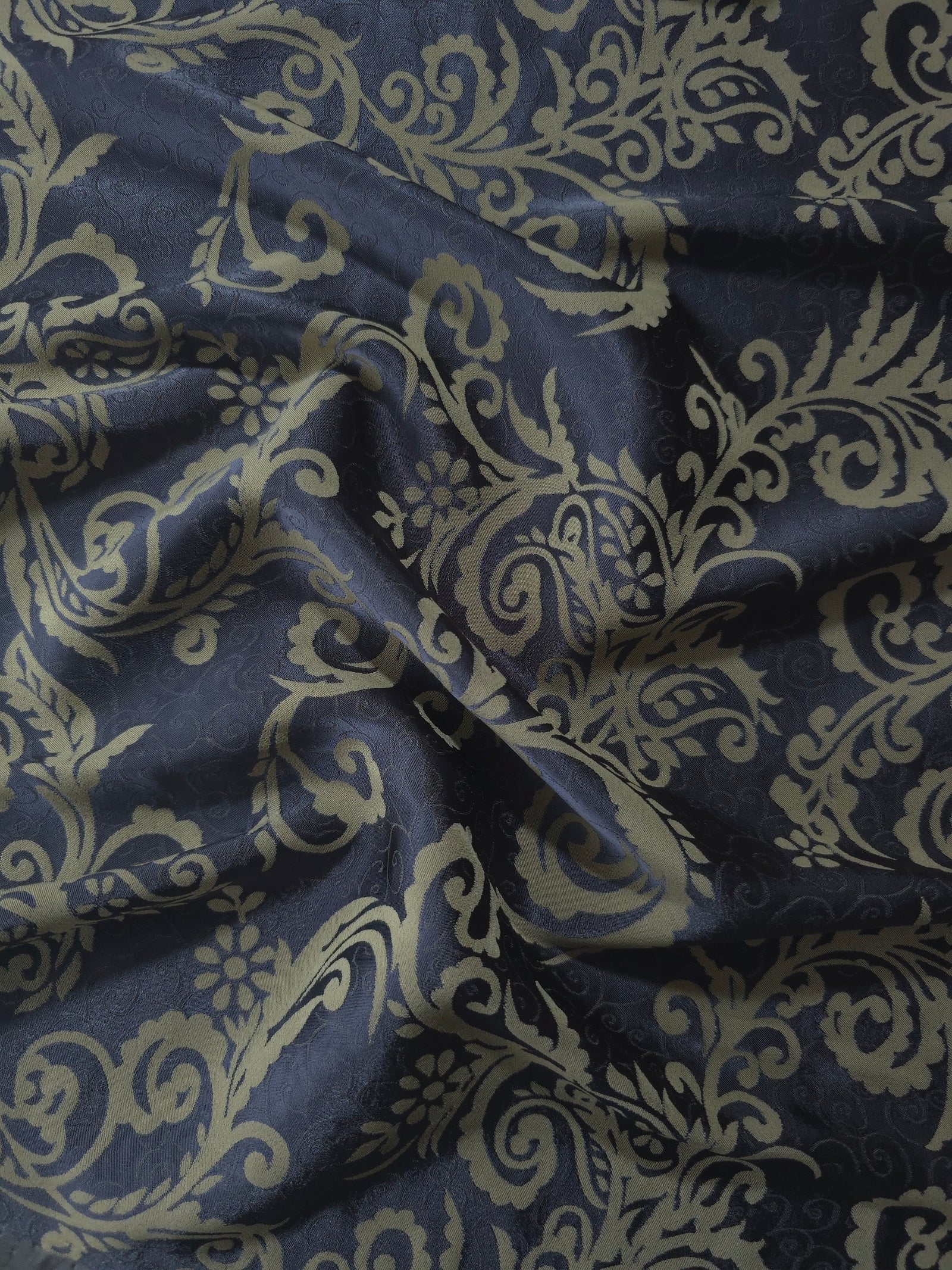 Reversible Two-Tone Stretch Satin Jacquard Fabric