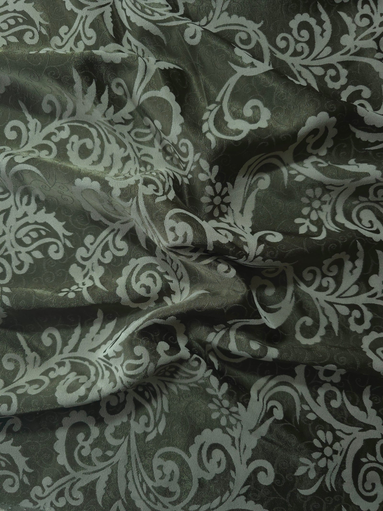 Reversible Two-Tone Stretch Satin Jacquard Fabric