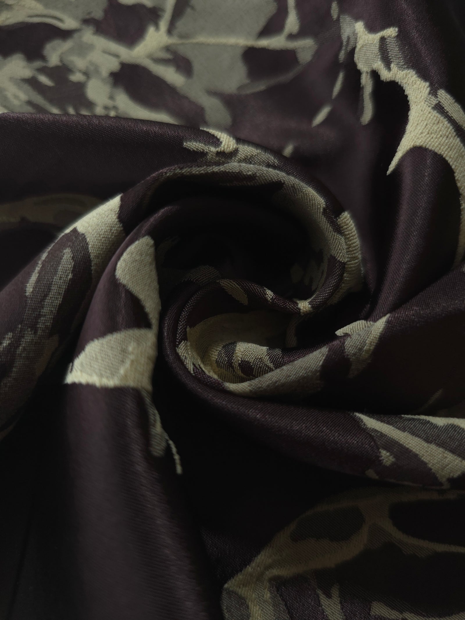 Reversible Two-Tone Stretch Satin Jacquard Fabric
