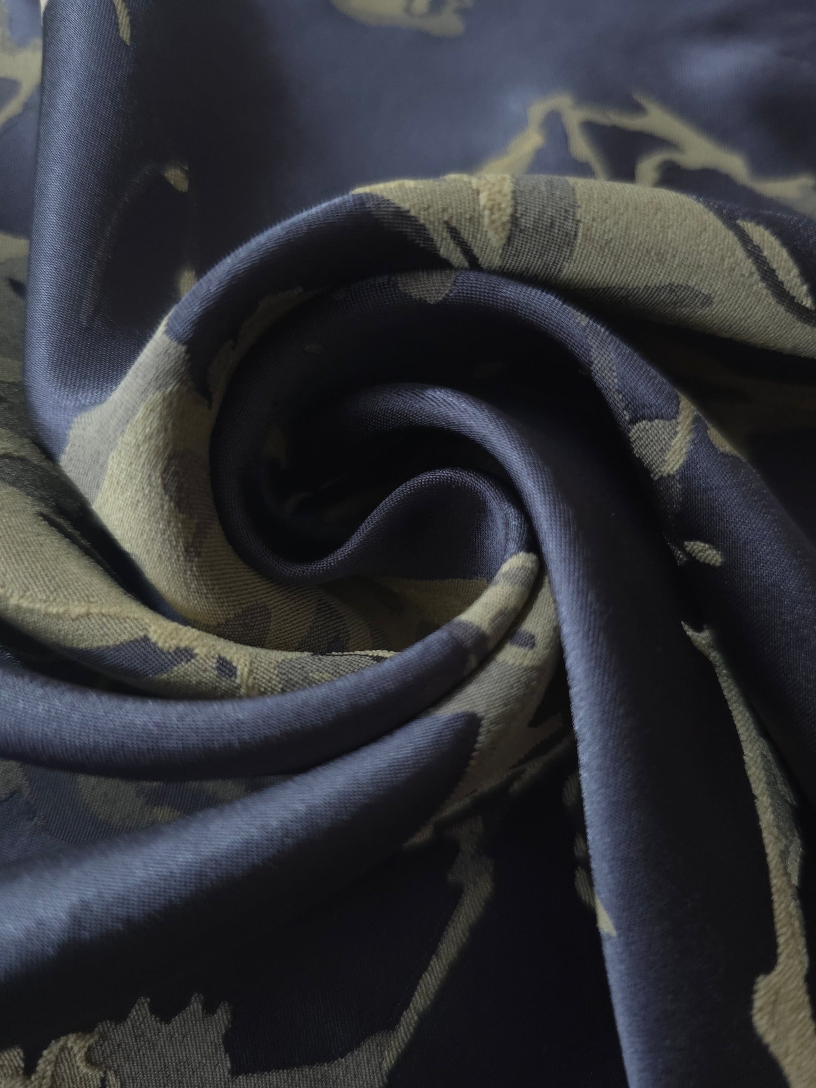 Reversible Two-Tone Stretch Satin Jacquard Fabric