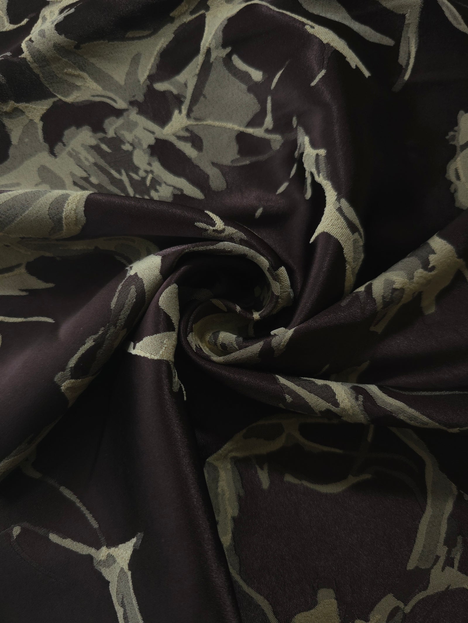 Reversible Two-Tone Stretch Satin Jacquard Fabric