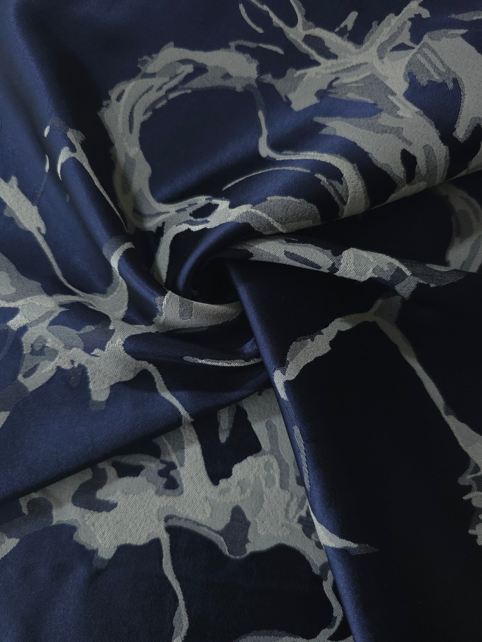 Reversible Two-Tone Stretch Satin Jacquard Fabric