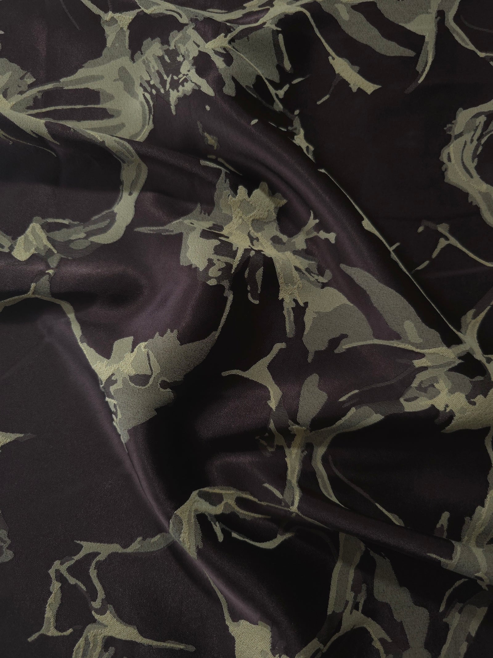 Reversible Two-Tone Stretch Satin Jacquard Fabric