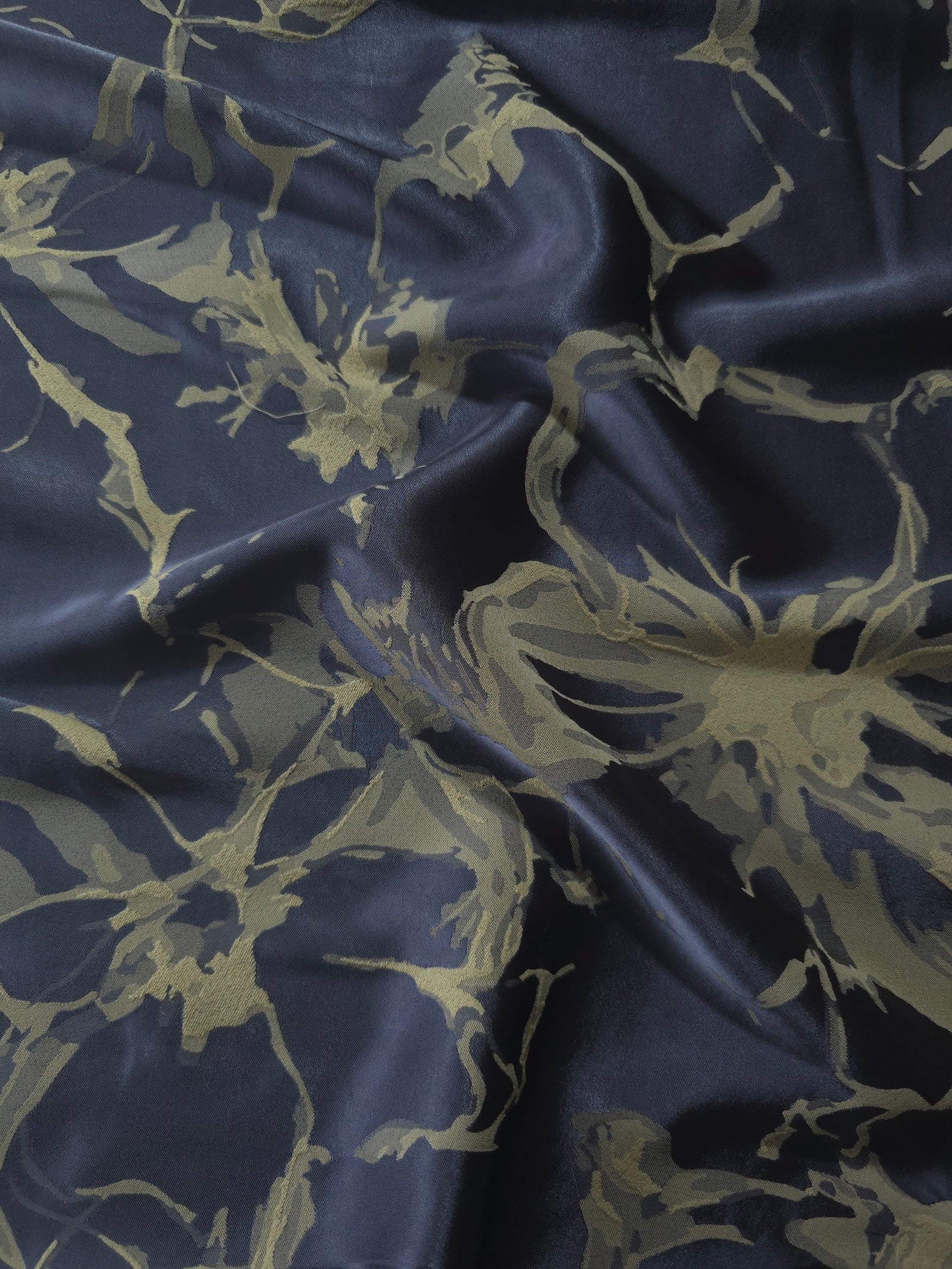 Reversible Two-Tone Stretch Satin Jacquard Fabric