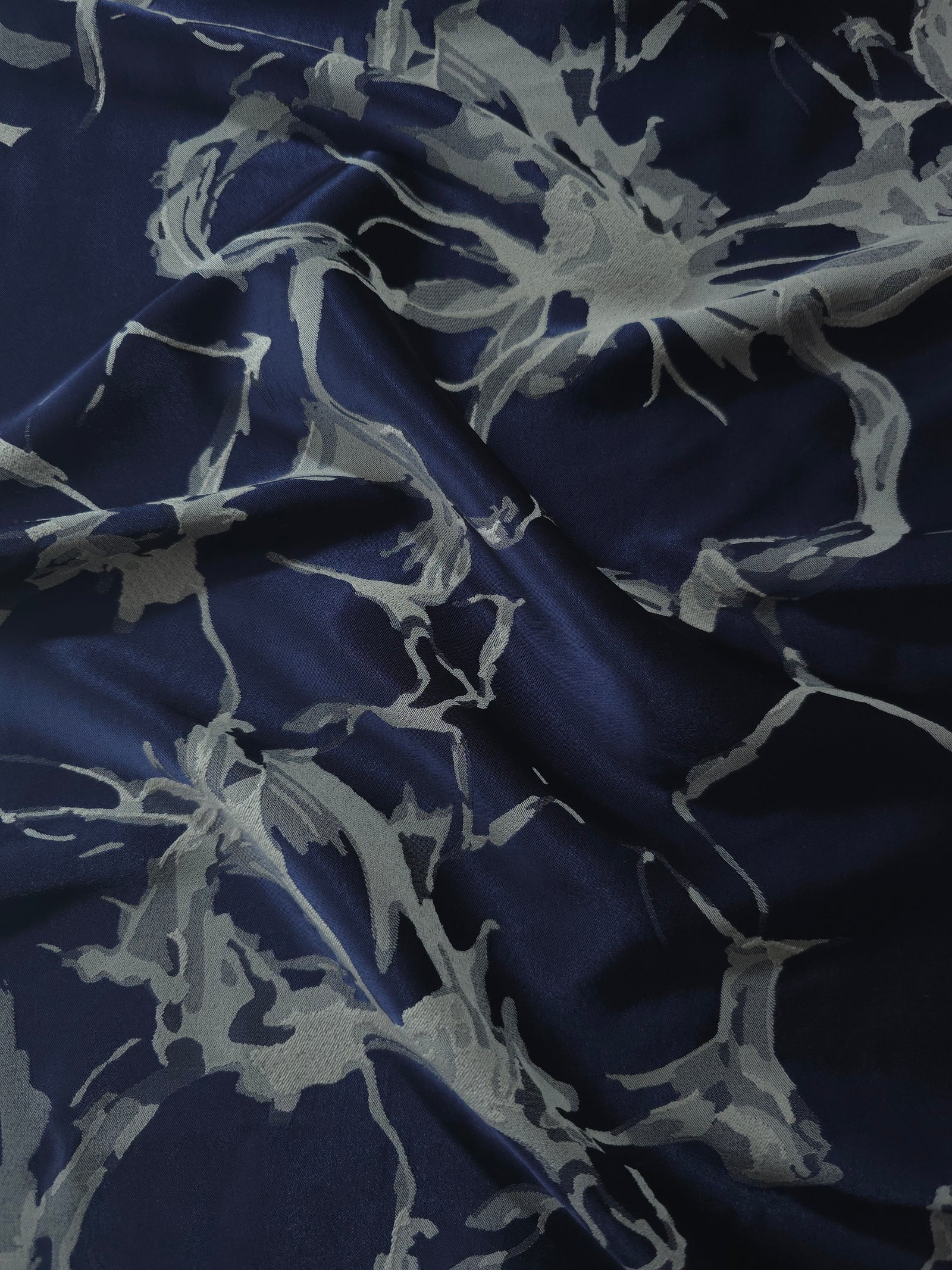 Reversible Two-Tone Stretch Satin Jacquard Fabric