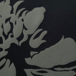 Close detail of the black hibiscus flower colorway, the highest-contrast option of the three
