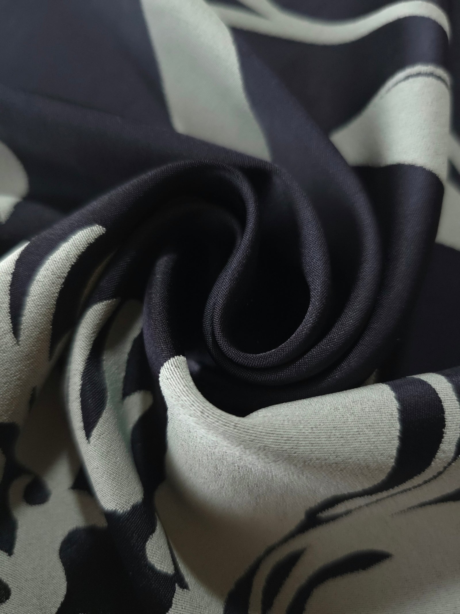 Reversible Two-Tone Stretch Satin Jacquard Fabric