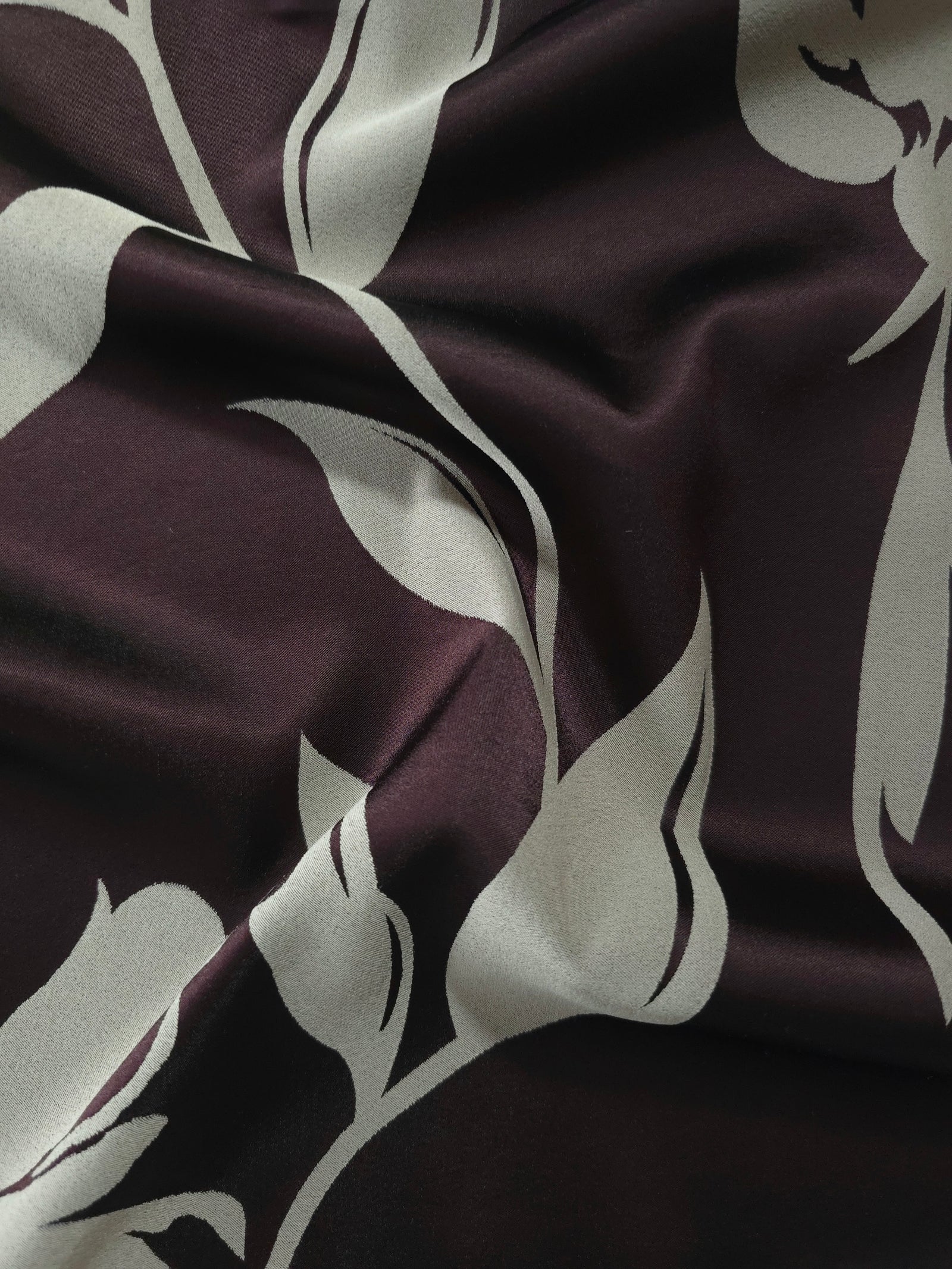 Reversible Two-Tone Stretch Satin Jacquard Fabric