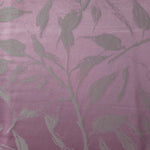 A wider section of the mauve-plum and grey leaf satin, shown to judge the pattern at full scale