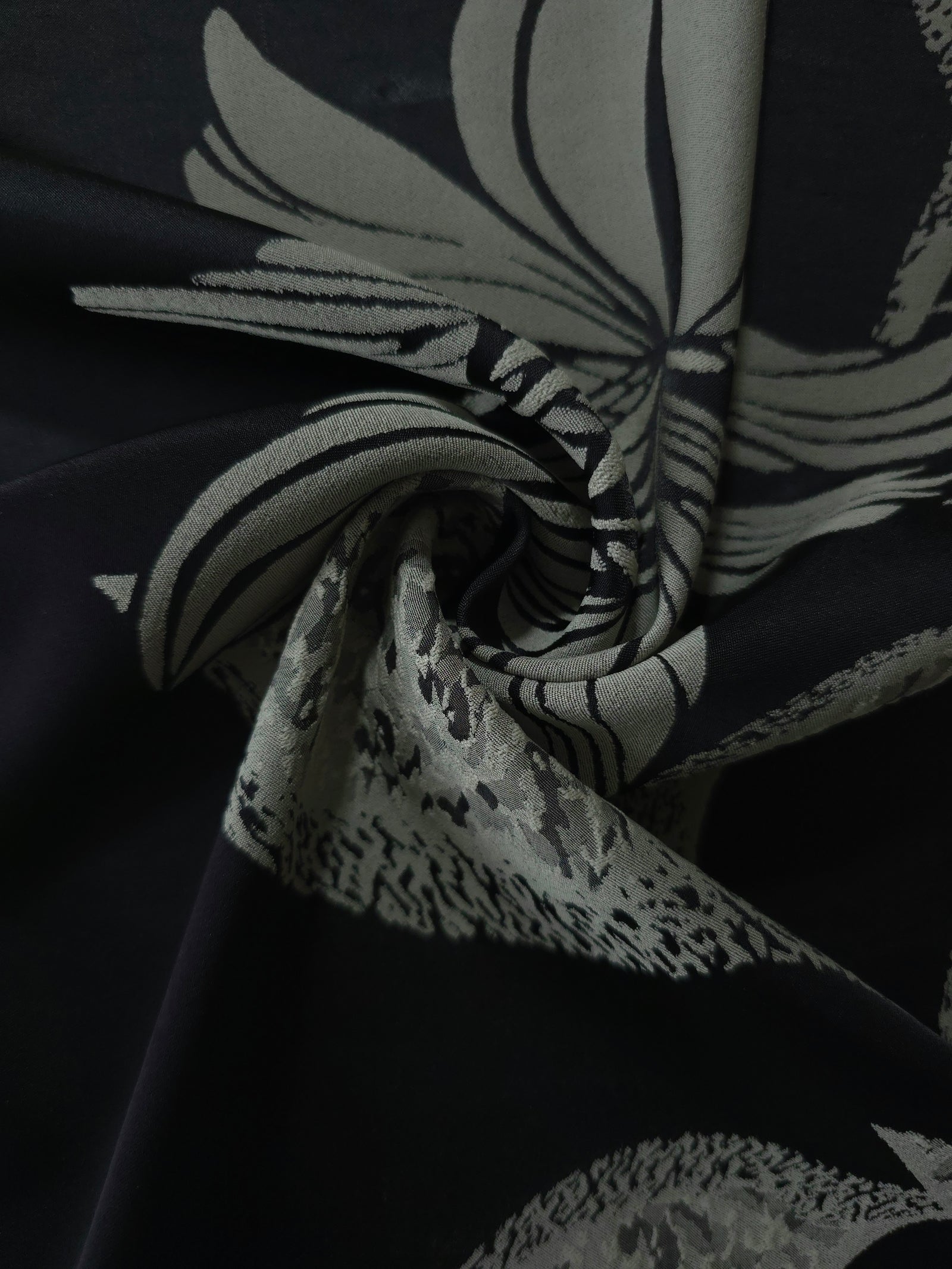 Reversible Two-Tone Stretch Satin Jacquard Fabric