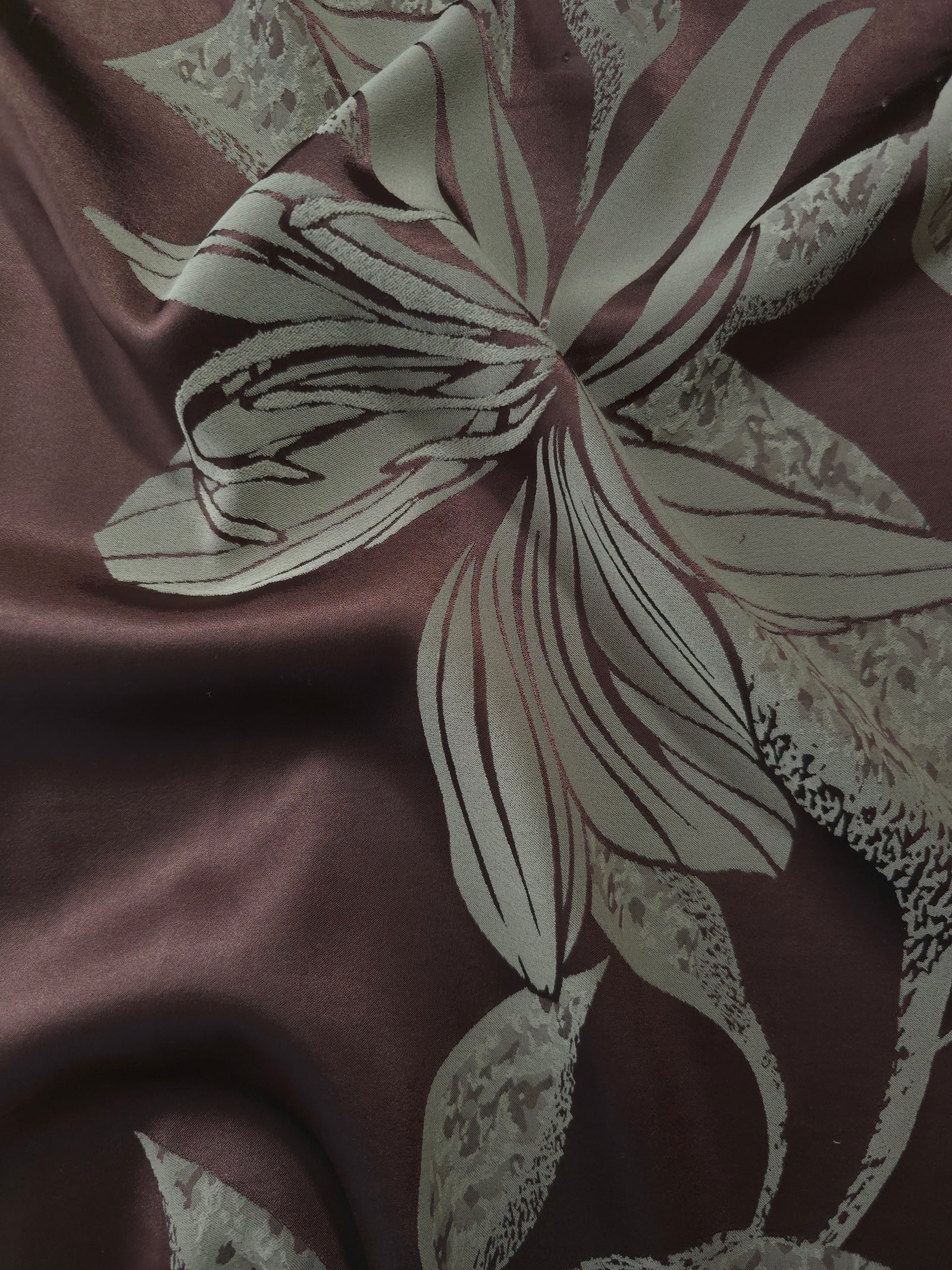 Reversible Two-Tone Stretch Satin Jacquard Fabric