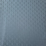 A wider cut of the slate blue oval lattice satin, shown to see the full scale of the geometric repeat