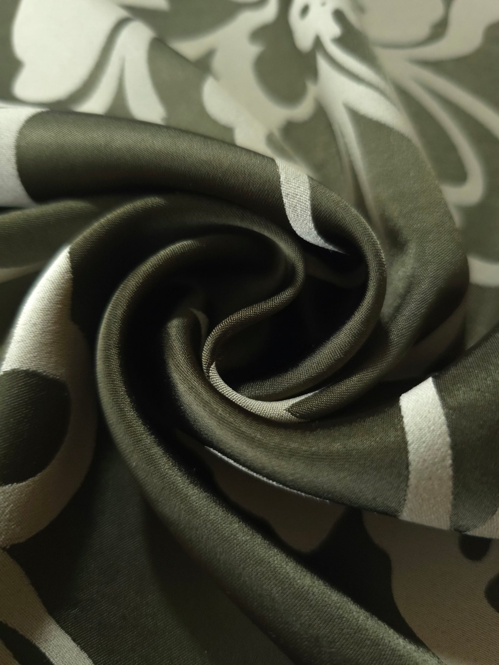 Reversible Two-Tone Stretch Satin Jacquard Fabric