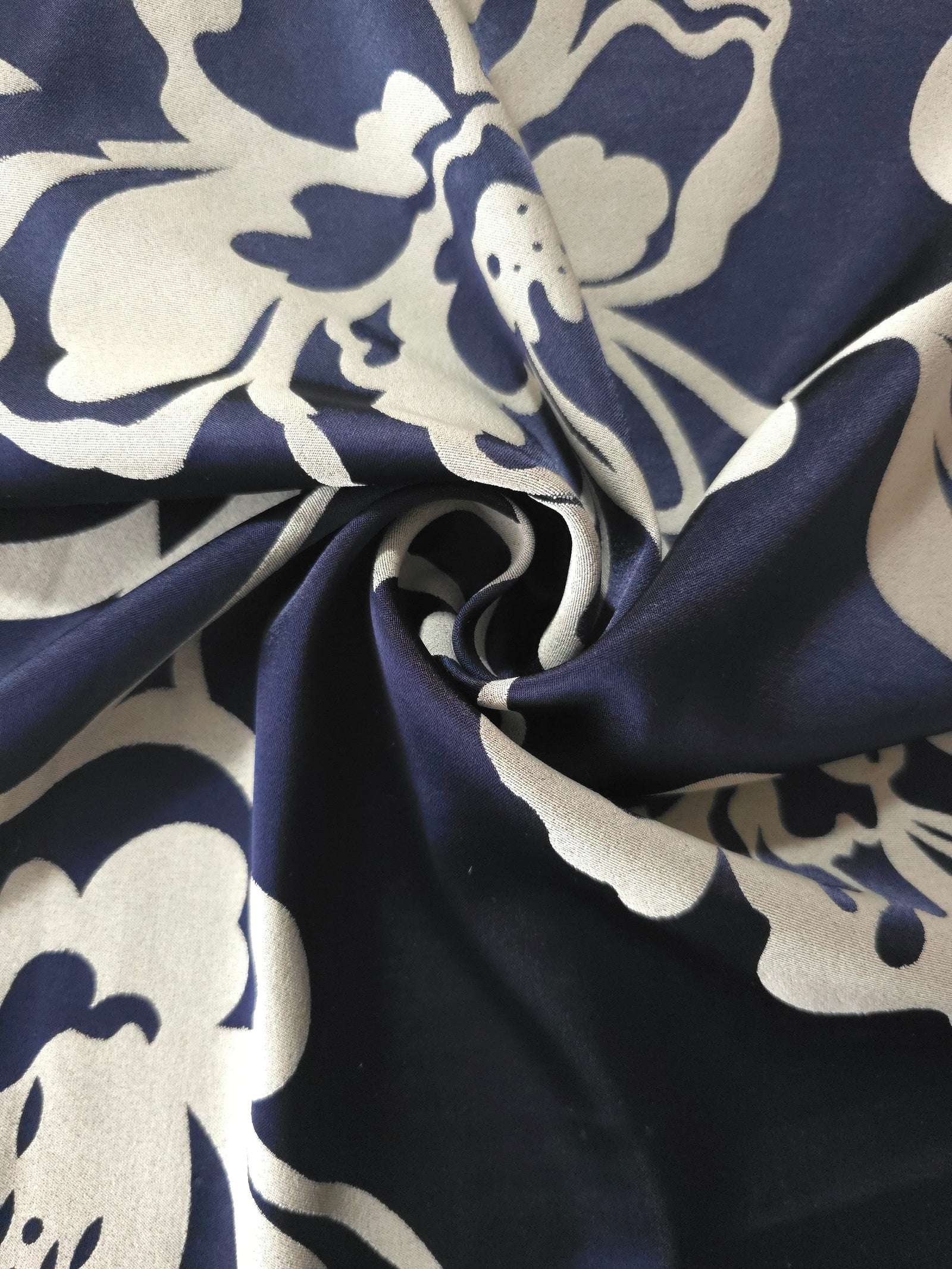 Reversible Two-Tone Stretch Satin Jacquard Fabric
