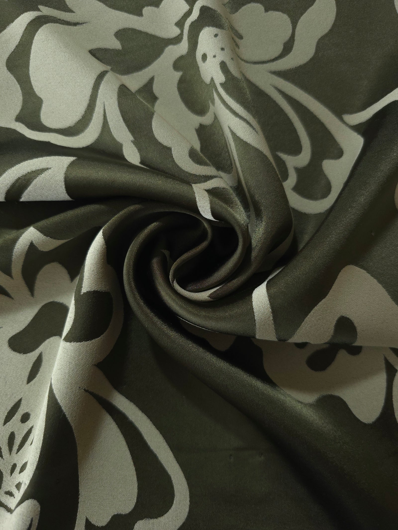 Reversible Two-Tone Stretch Satin Jacquard Fabric