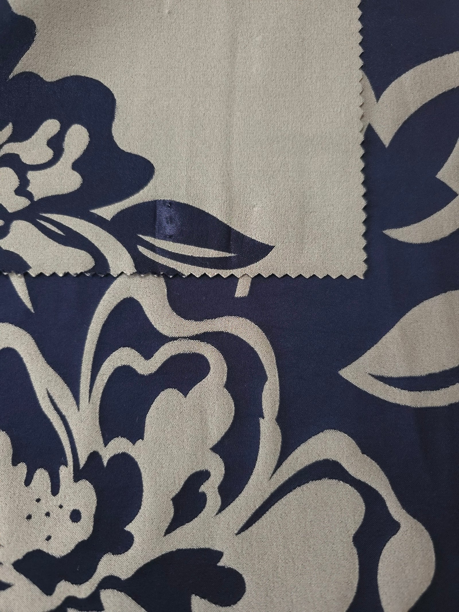 Reversible Two-Tone Stretch Satin Jacquard Fabric