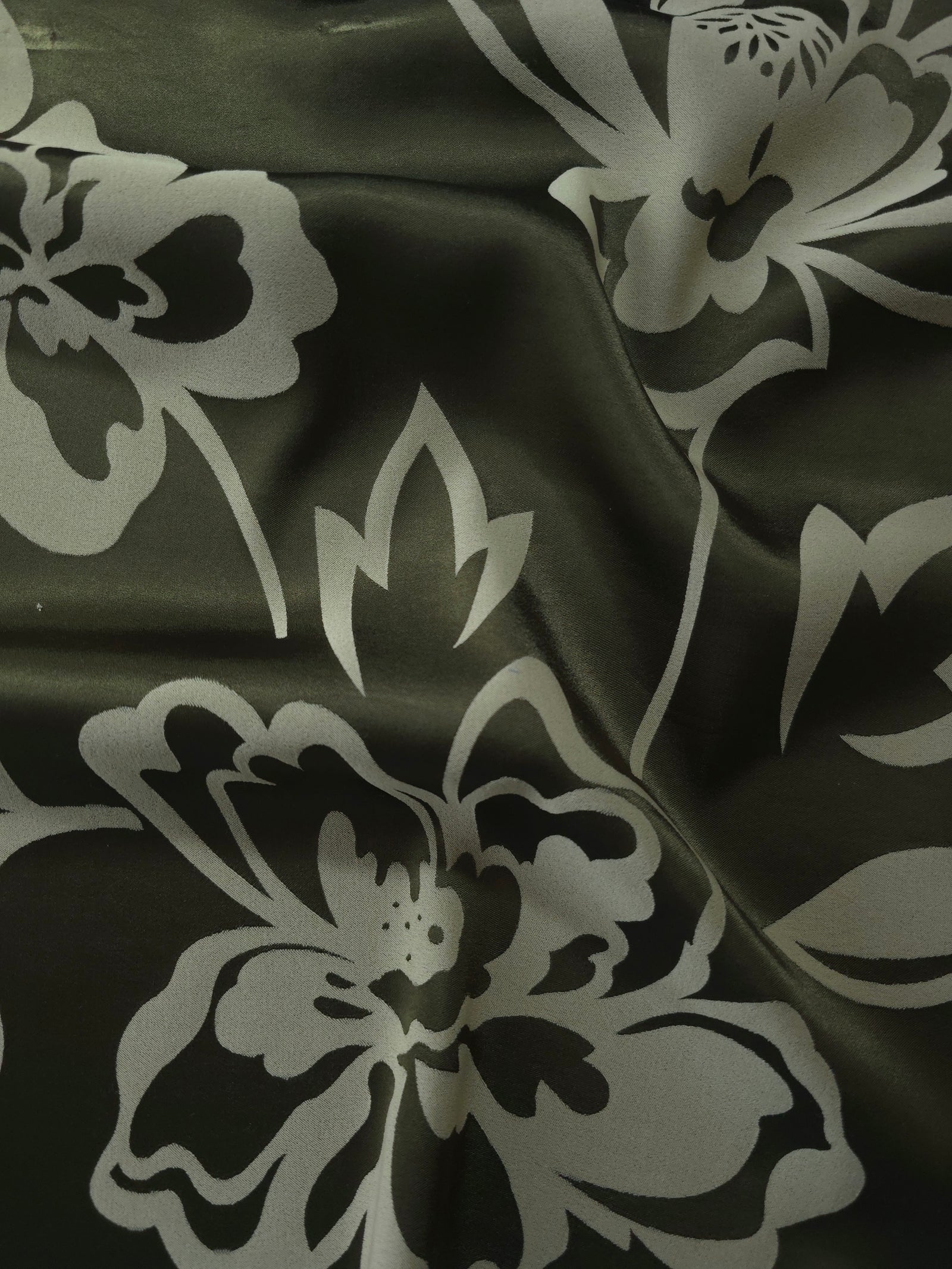 Reversible Two-Tone Stretch Satin Jacquard Fabric