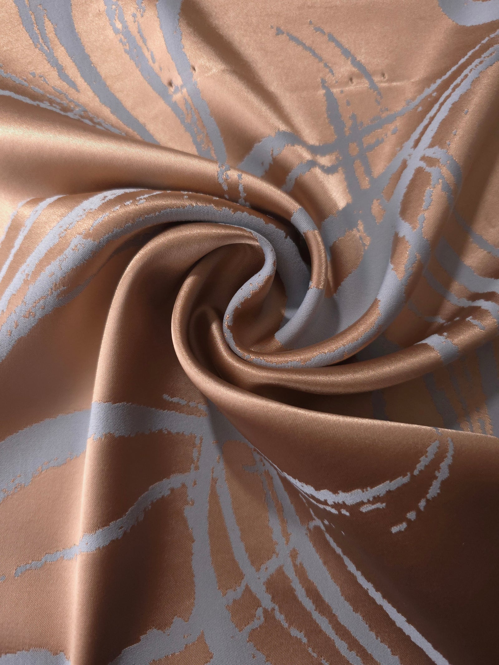Reversible Two-Tone Stretch Satin Jacquard Fabric