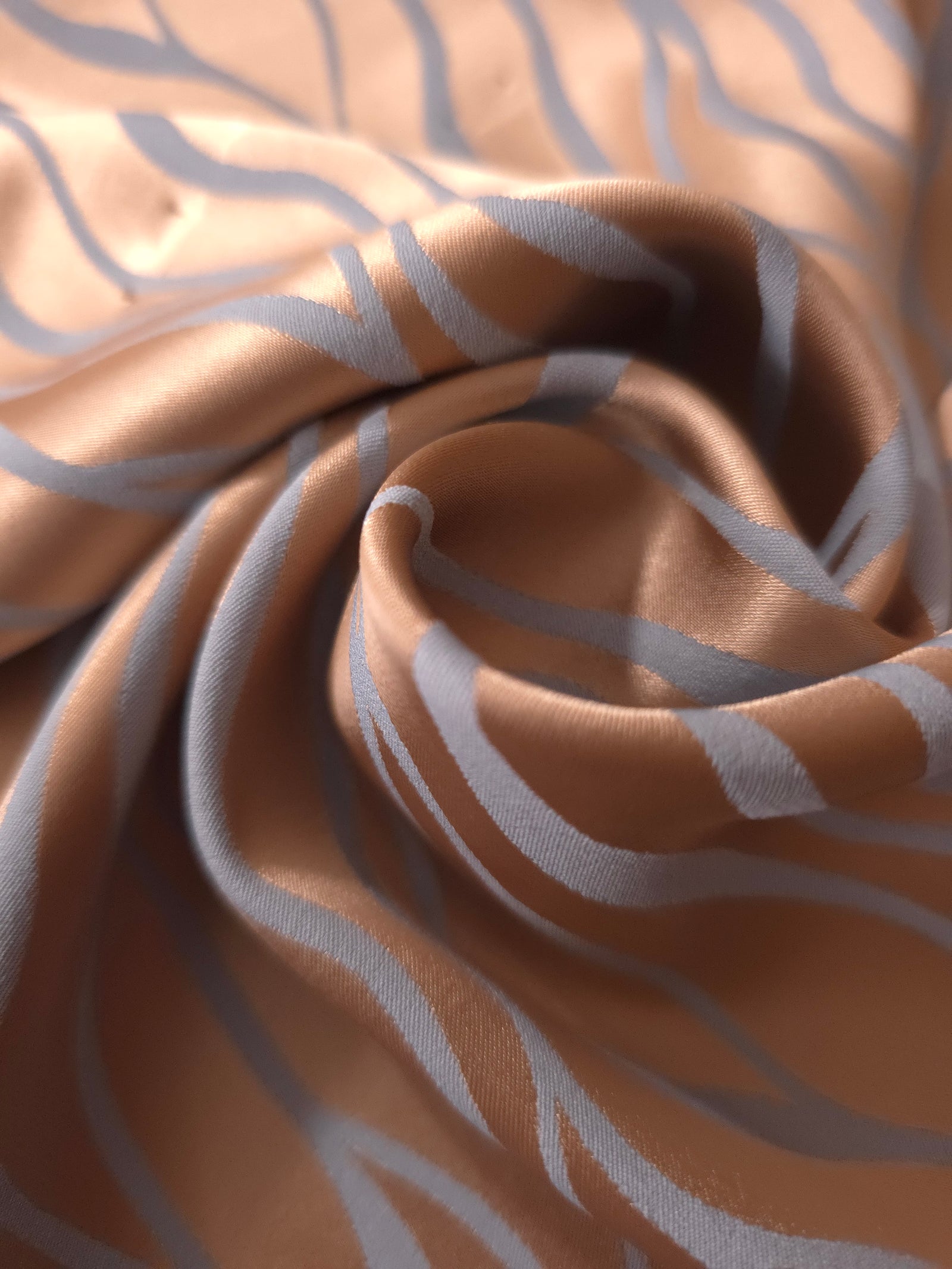 Reversible Two-Tone Stretch Satin Jacquard Fabric