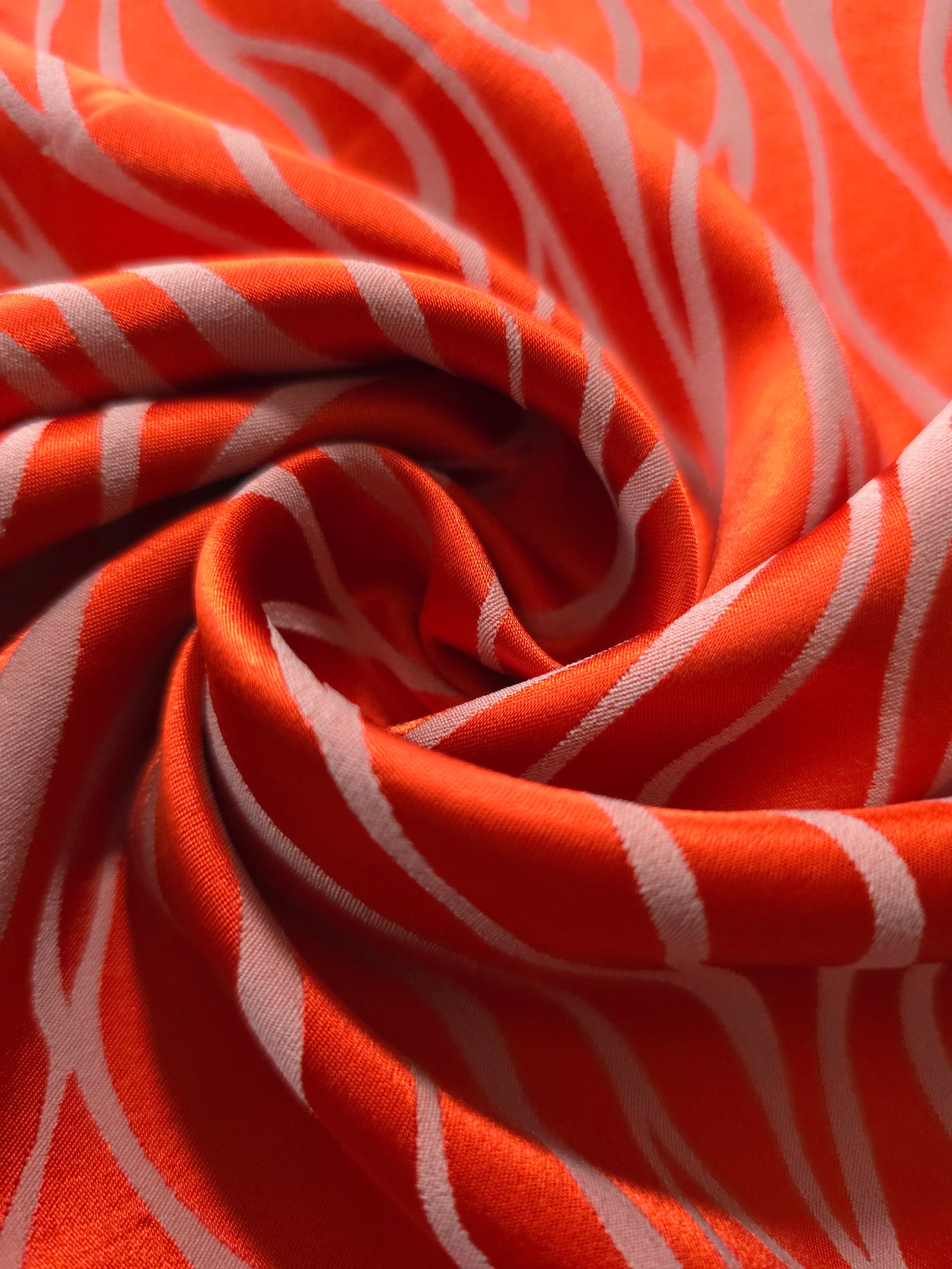 Reversible Two-Tone Stretch Satin Jacquard Fabric