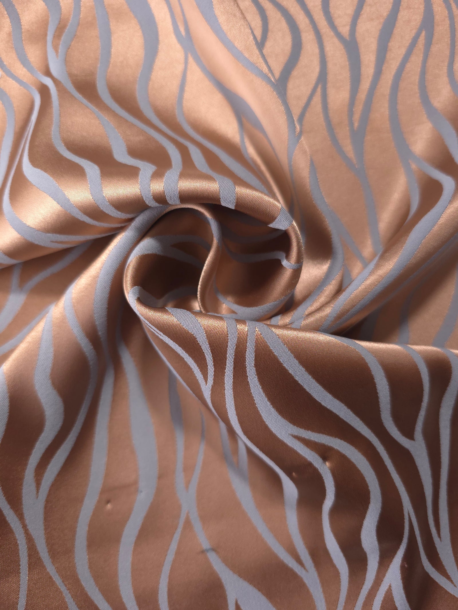 Reversible Two-Tone Stretch Satin Jacquard Fabric