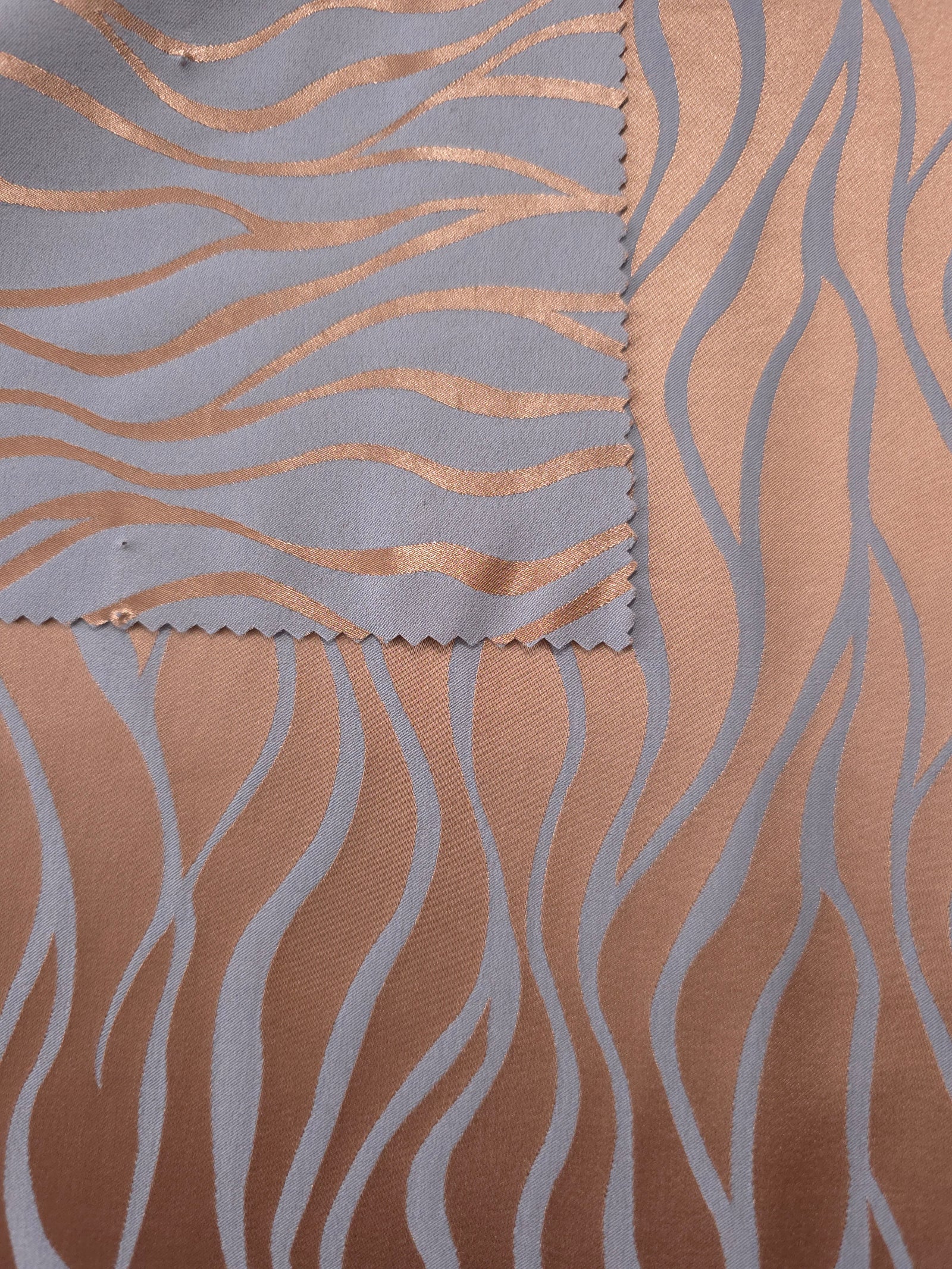 Reversible Two-Tone Stretch Satin Jacquard Fabric