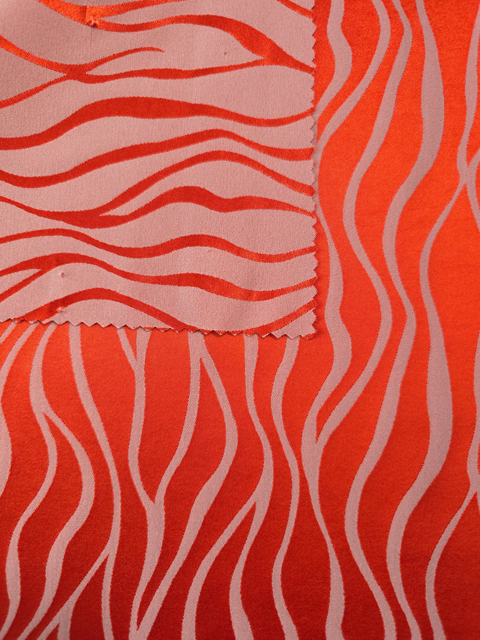 Reversible Two-Tone Stretch Satin Jacquard Fabric