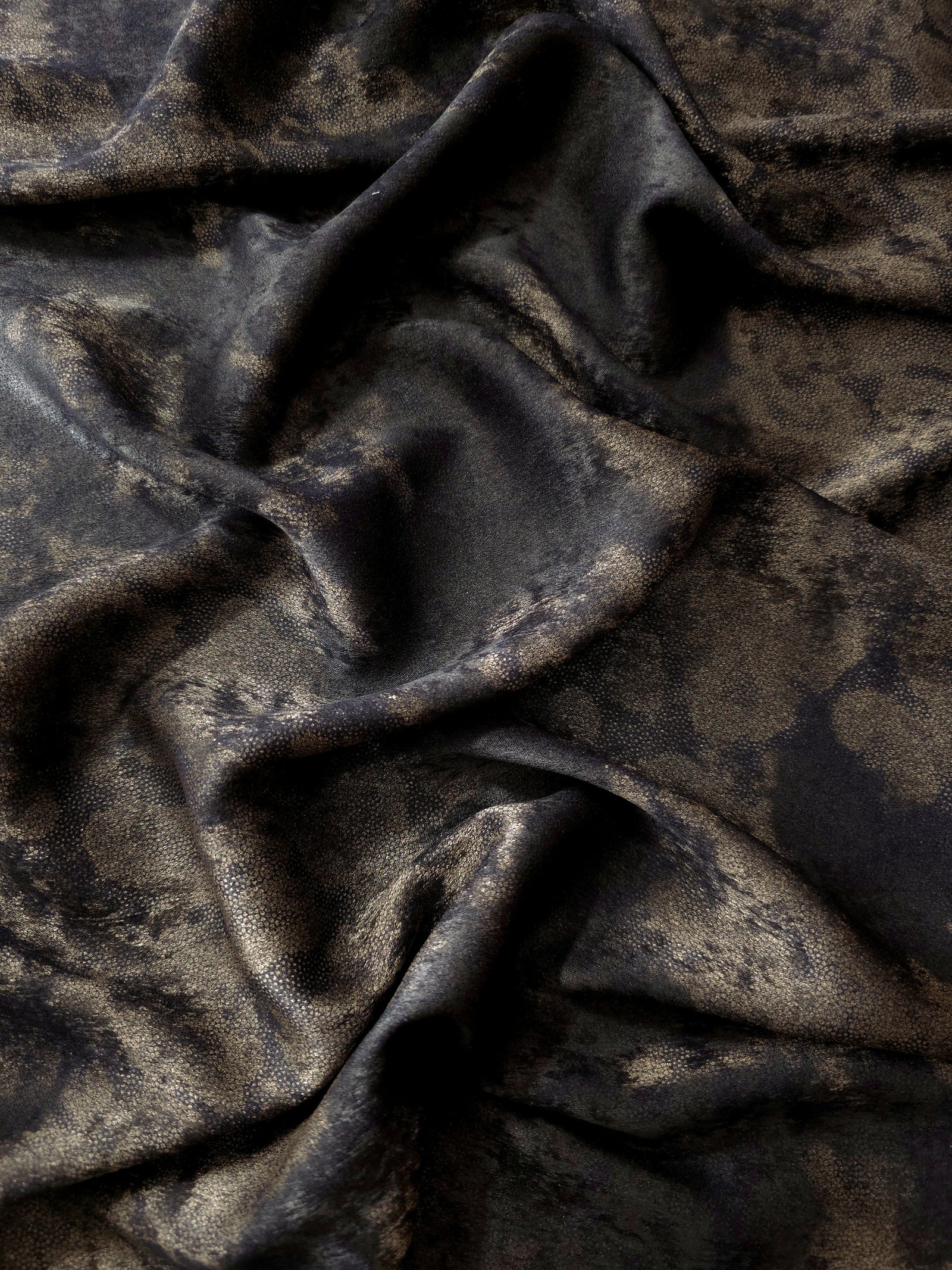 Silky Designed Foil Pattern Fabric - Marble Vein Foil