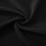 Deep black linen viscose plain fabric folded to show its lightweight, garment-ready texture.