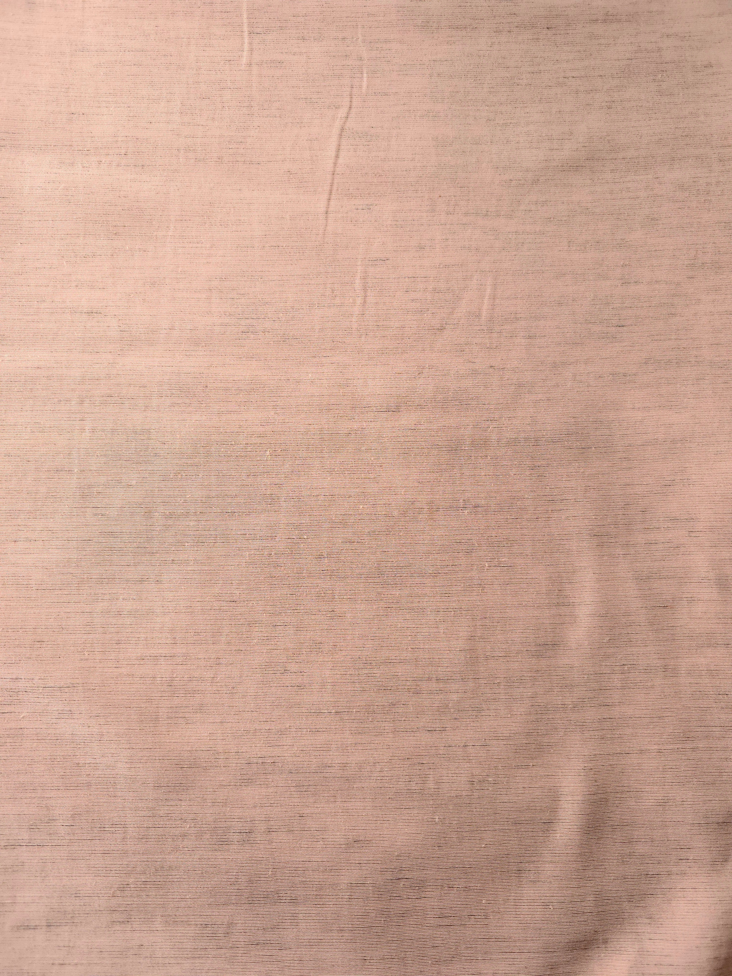 Delicate blush pink plain-weave linen viscose fabric, prized for its breathable hand and everyday apparel use.