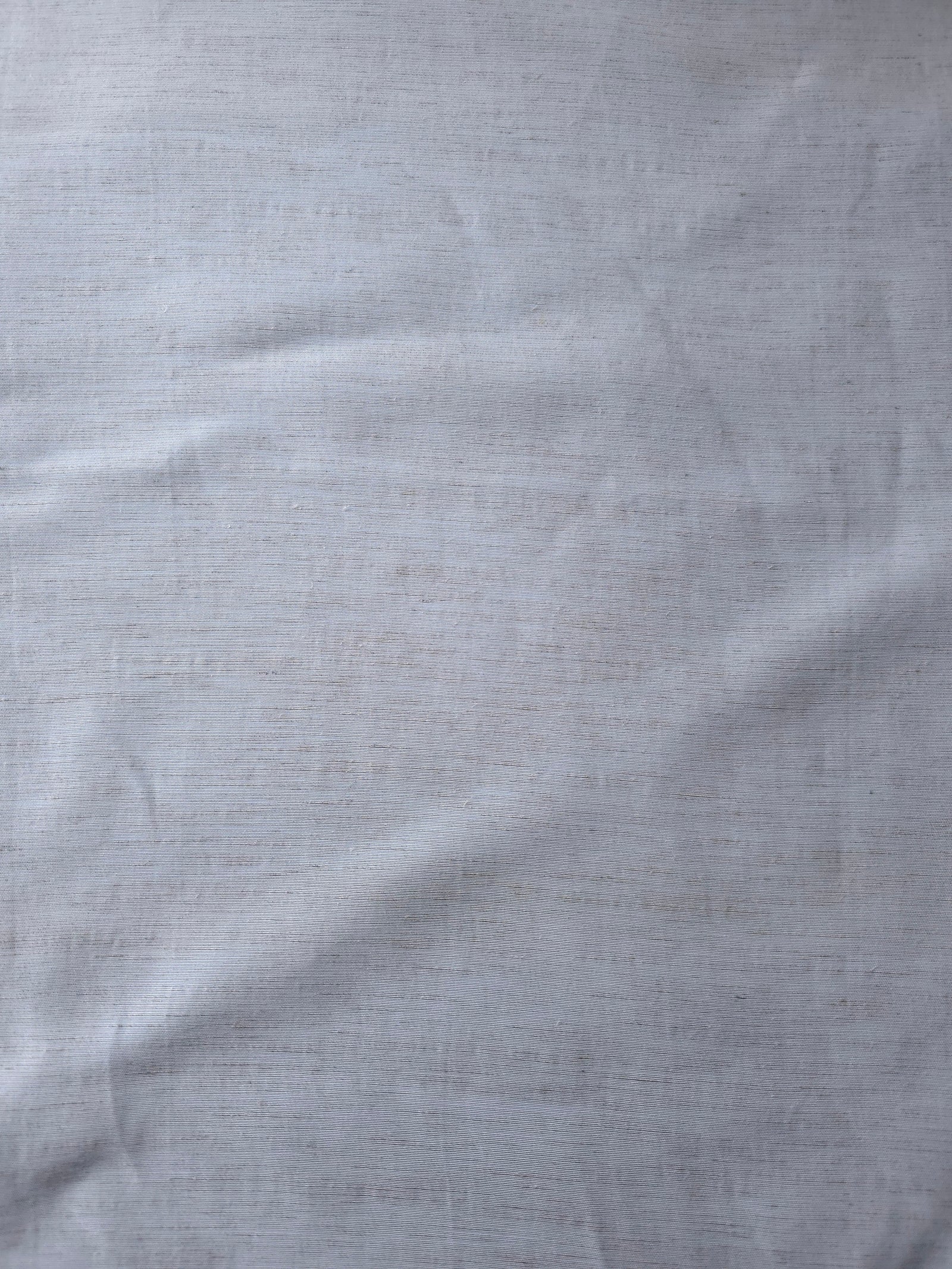 Cool grey-blue linen viscose plain fabric with a smooth, breathable weave suited for warm-weather apparel.