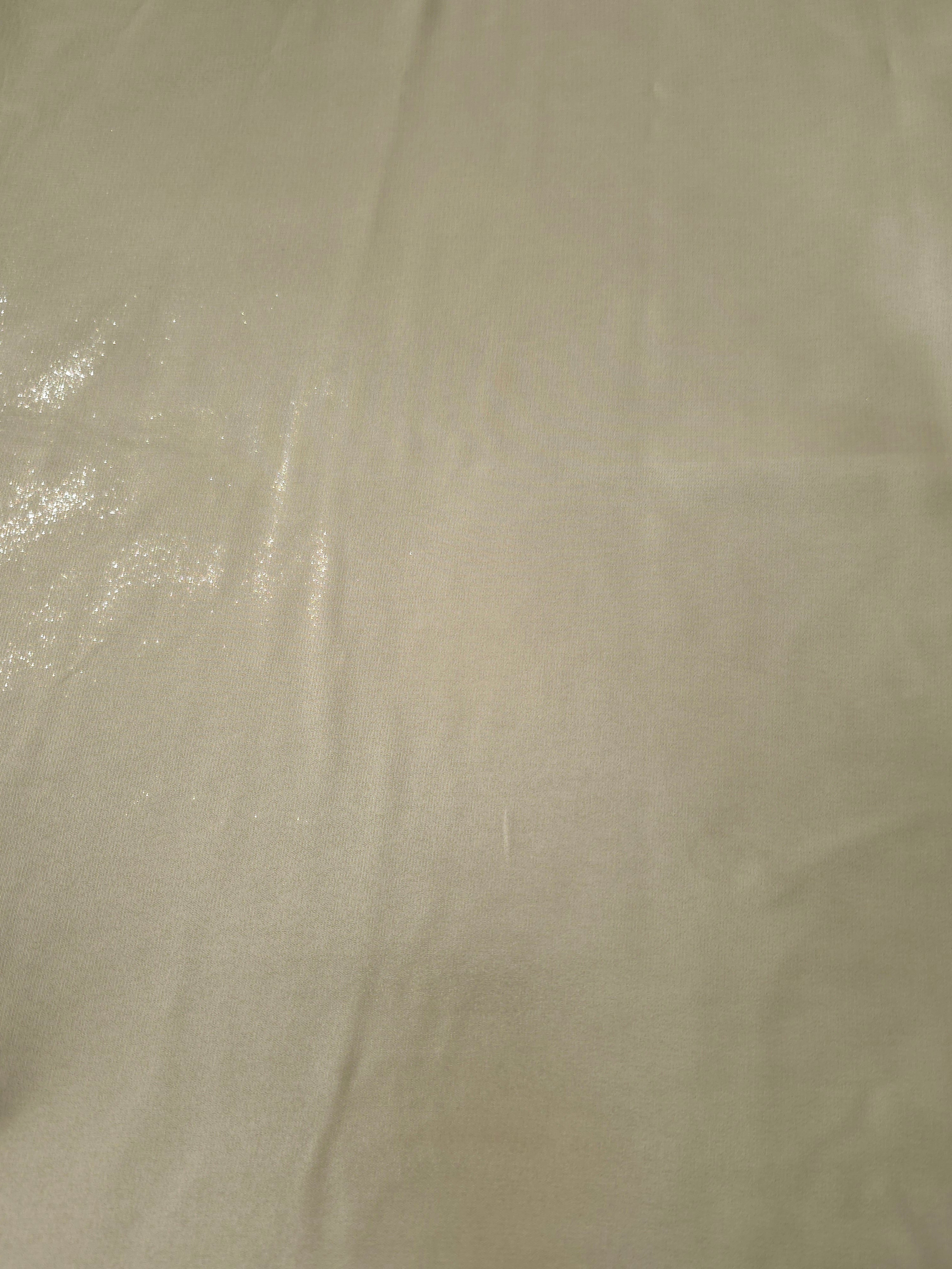 Silver sage fabric overview of liquid metallic shimmer chiffon fabric, showing lightweight reflective fabric texture and drape