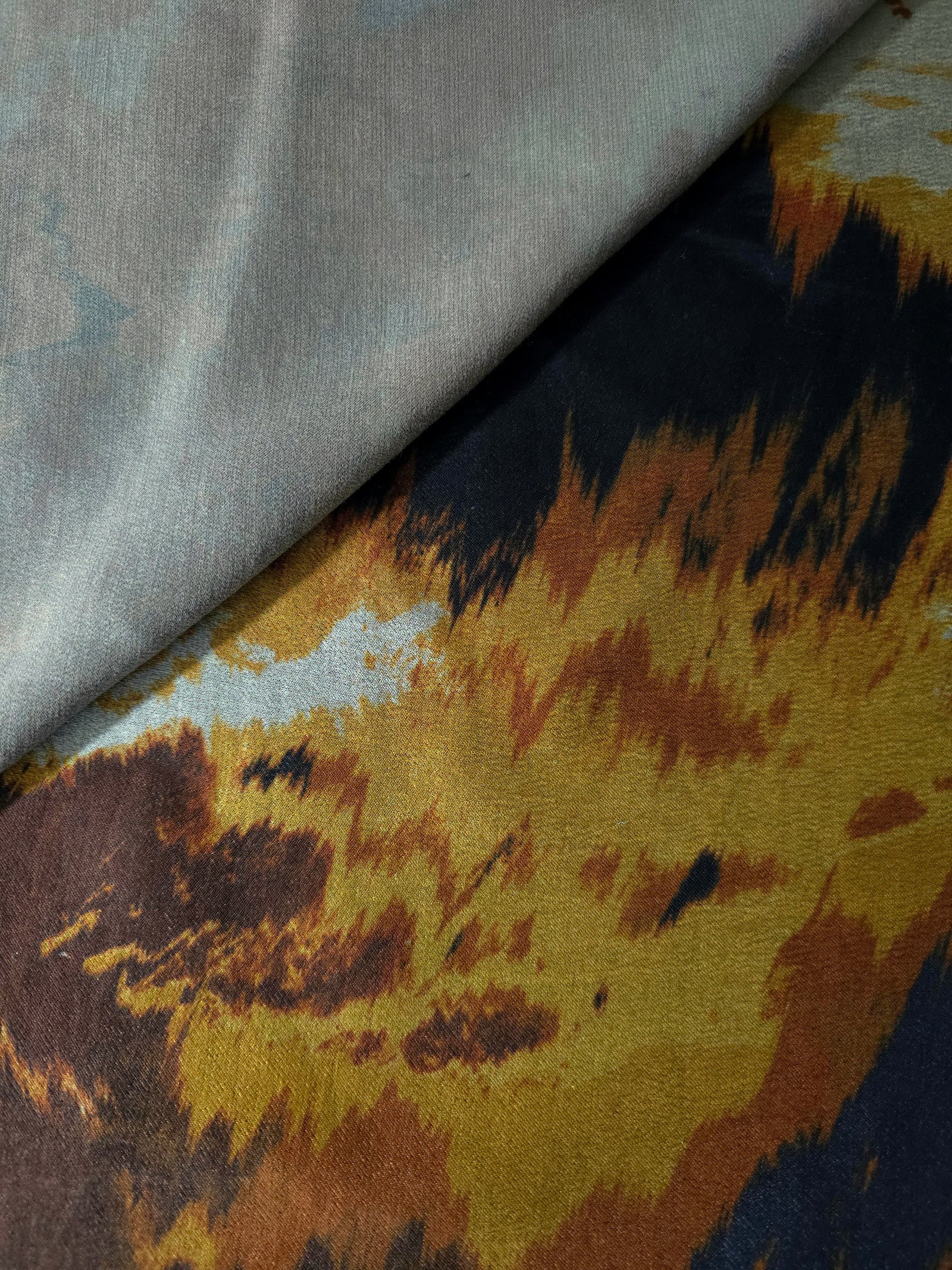 Reverse side view of A-Gri D6957IJ9 lyocell viscose digital print fabric.
