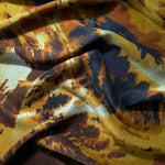 Soft drape folds of A-Gri D6957IJ9 lyocell viscose digital print fabric.