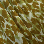 Angled print detail of Bej D7586IJ4 leopard lyocell viscose digital print fabric.