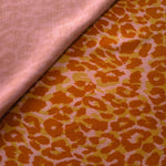 Reverse side view of Pudra D7586IJ4 leopard lyocell viscose digital print fabric.