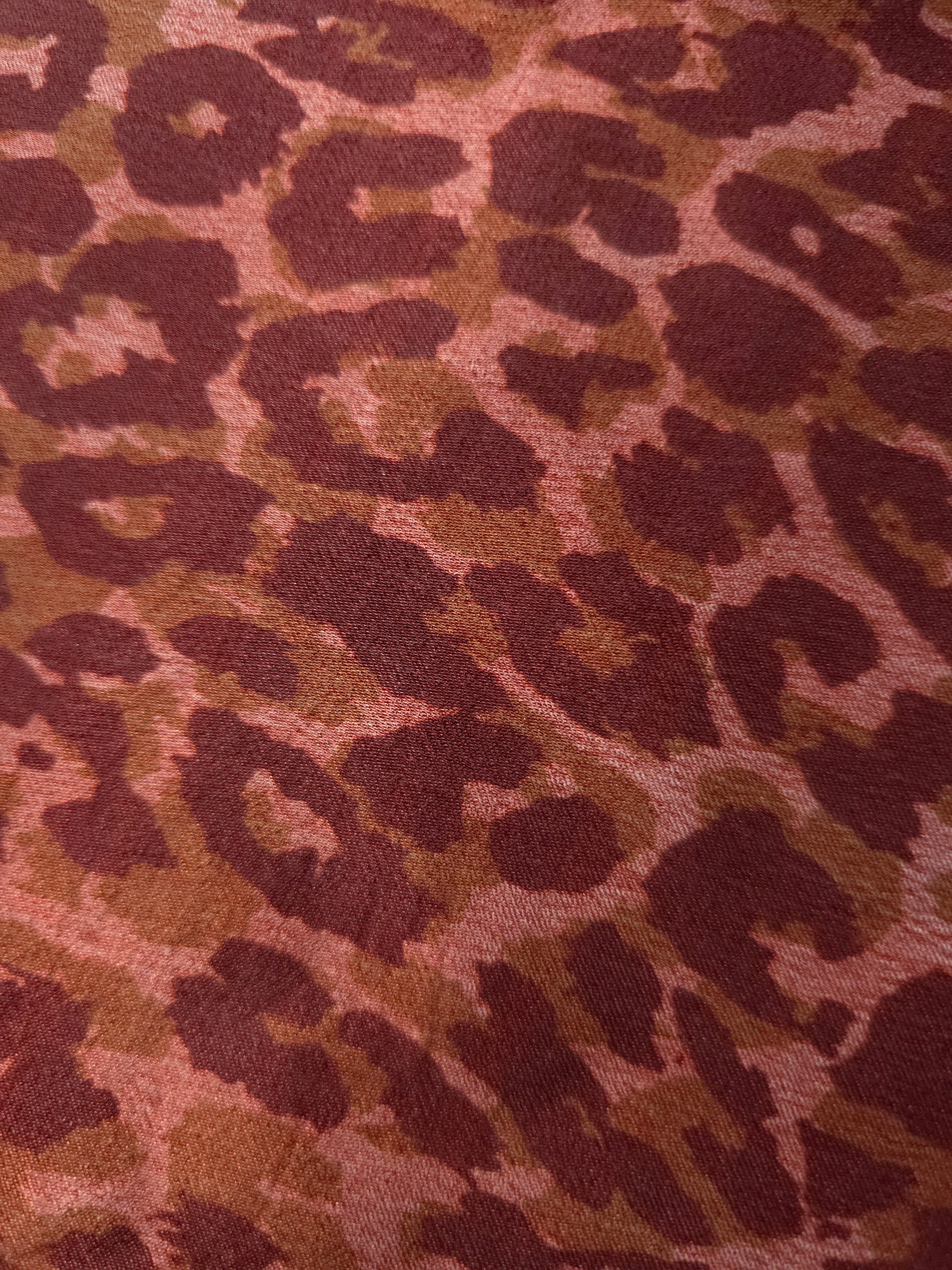 Close-up texture of Taba D7586IJ4 leopard lyocell viscose digital print fabric.