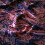 Soft drape folds of Pudra D7587IJ9 lyocell viscose digital print fabric.