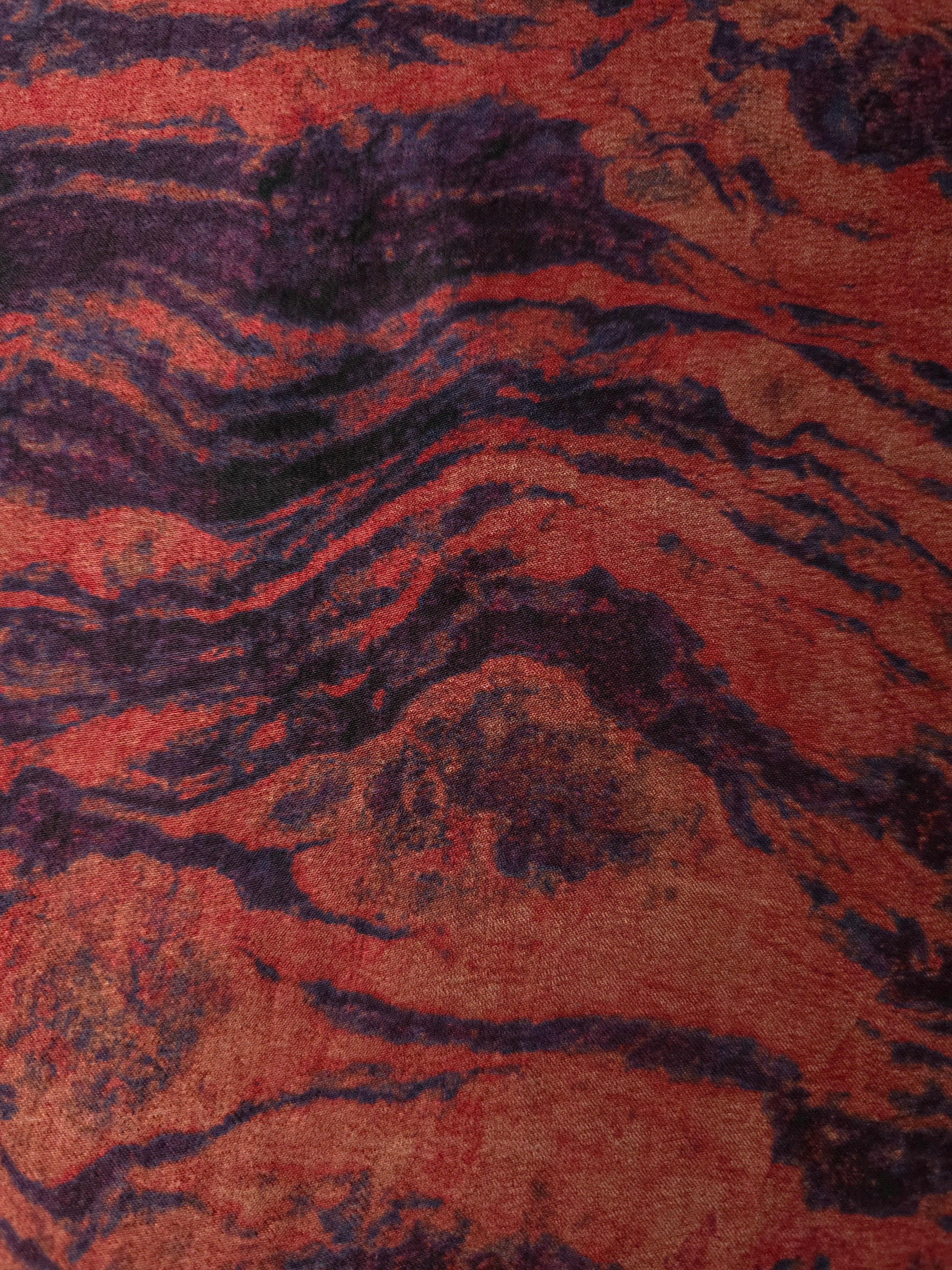 Close-up texture of Taba D7587IJ9 lyocell viscose digital print fabric.