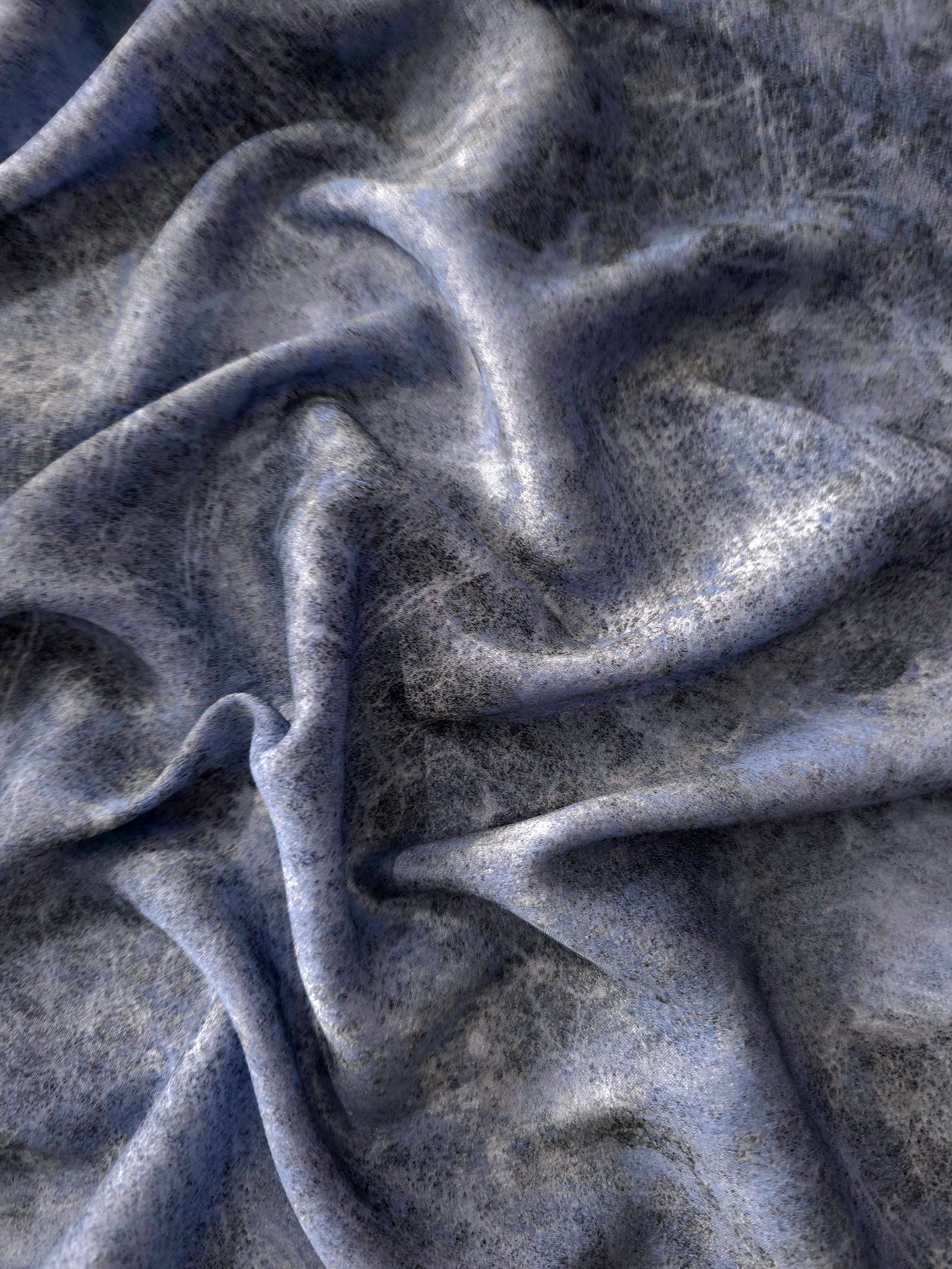 Silky Designed Foil Pattern Fabric - Marble Effect