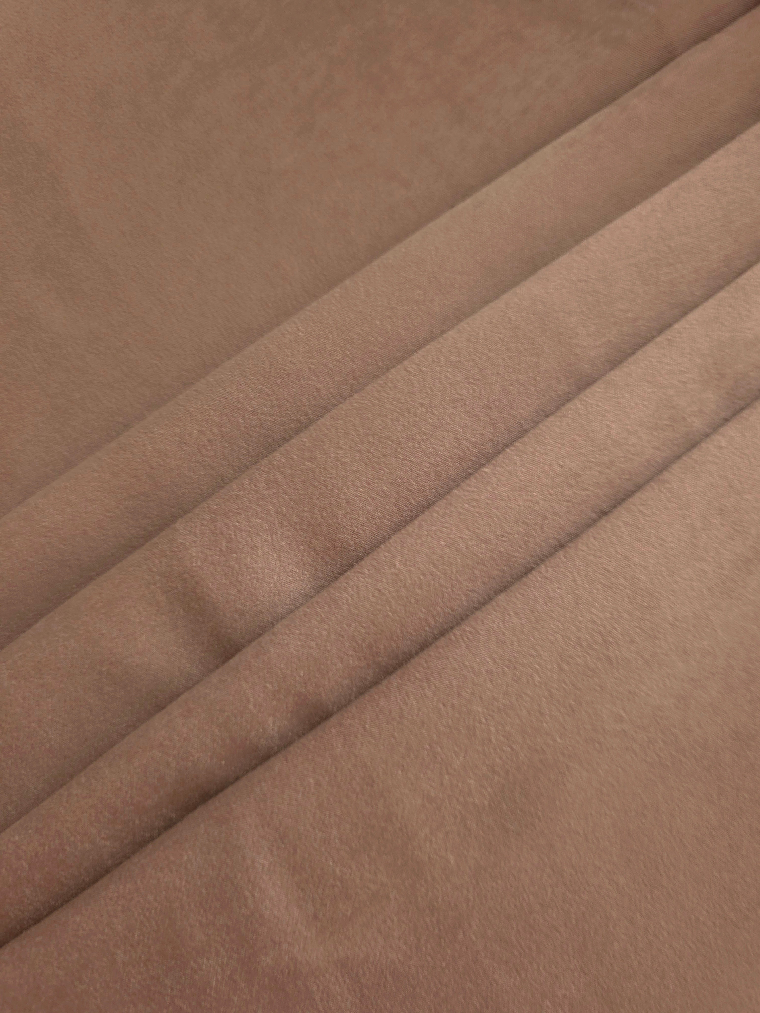 Wholesale Cappuccino Taupe Milano matte sandwashed silky fabric for garment production and apparel projects