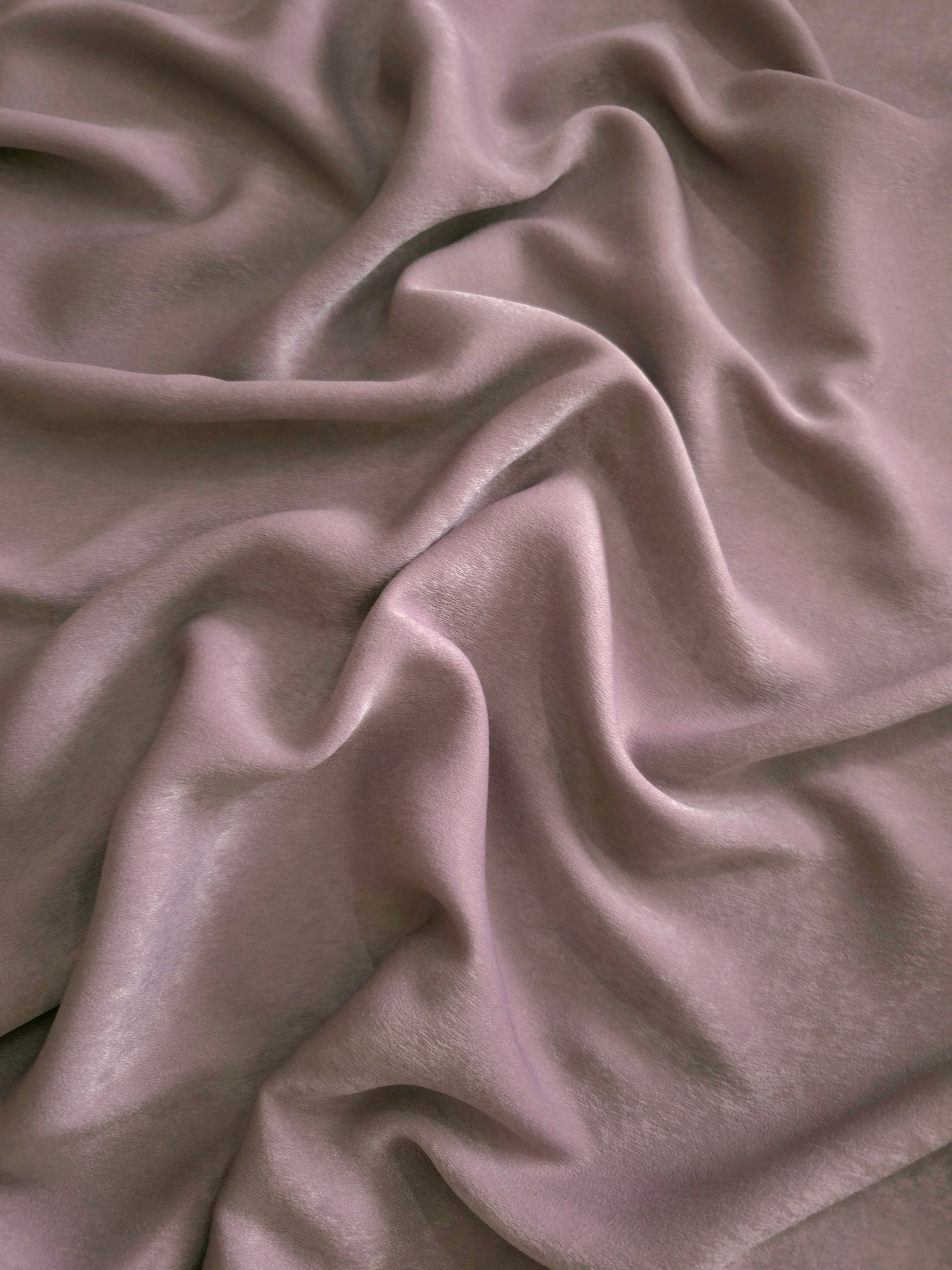 Milano matte sandwashed silky fabric in Rose Mushroom, shown as a soft textile for dresses, blouses and apparel