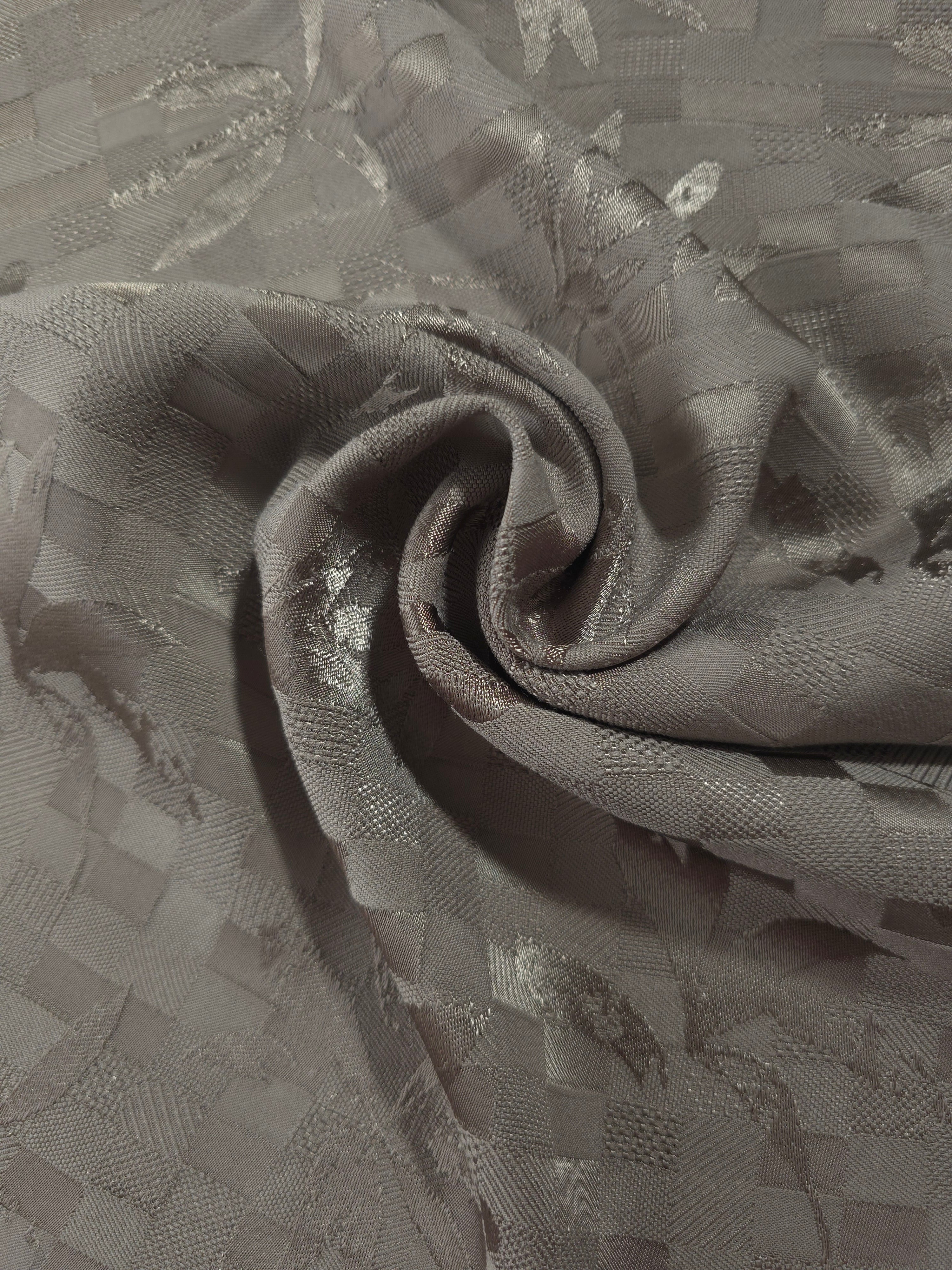 Draped tonal flower brick jacquard with satin-on-matte floral motif.
