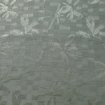 Wide view of flower brick jacquard colourway for dressmaking yardage.