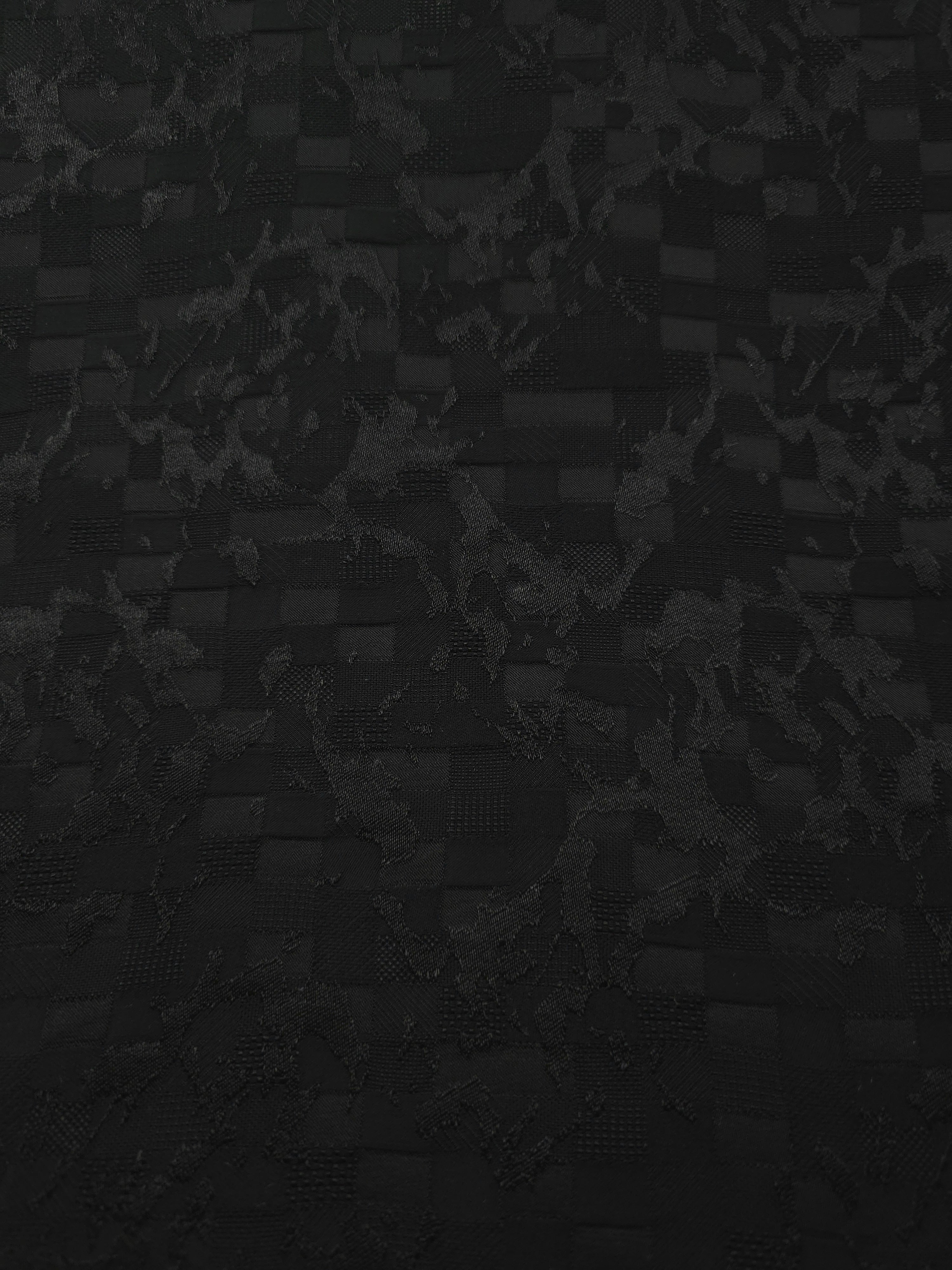 Wide view of splash brick jacquard in another colourway for dress panels.