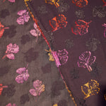 Front and back view of embossed rayon viscose jacquard fabric with soft woven hand feel