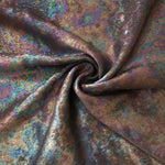 MilanSaten Rainbow Foil fabric in Charcoal, shade 01 — flowing fabric view