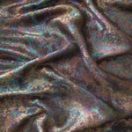 MilanSaten Rainbow Foil fabric in Charcoal, shade 01 — rainbow foil detail