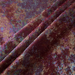 MilanSaten Rainbow Foil fabric in Burgundy, shade 04 — macro shimmer close-up