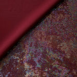 MilanSaten Rainbow Foil fabric in Burgundy, shade 04 — texture close-up